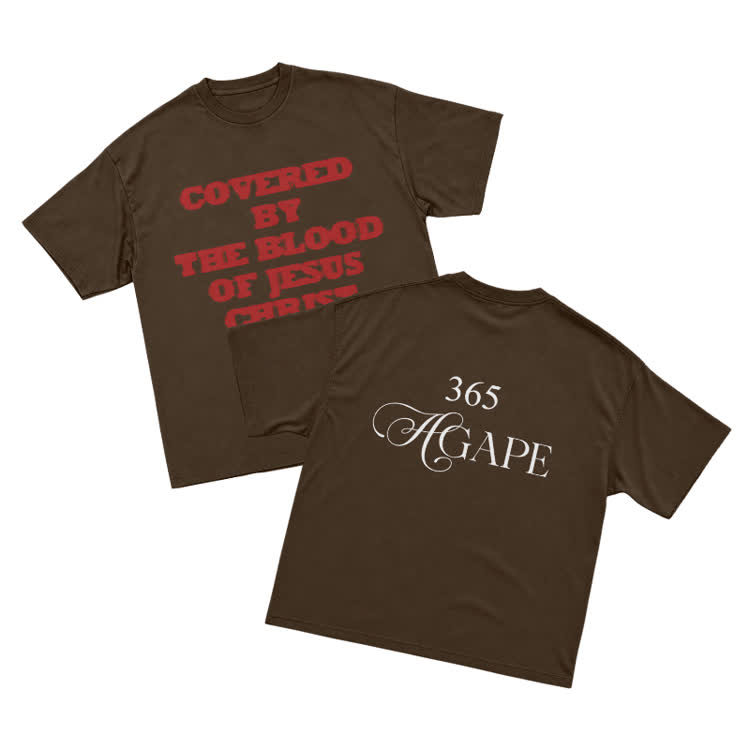 365 Agape Faith Graphic Streetwear T-Shirt - Coffee - US16-18(2XL) - image 3