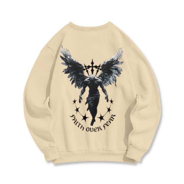 Unisex 100% Cotton Faith Over Fear Print Sweatshirt - image 7