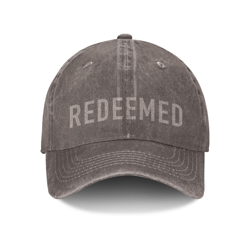 Unisex Redeemed Print Washed Cap - Coffee - one size - image 3