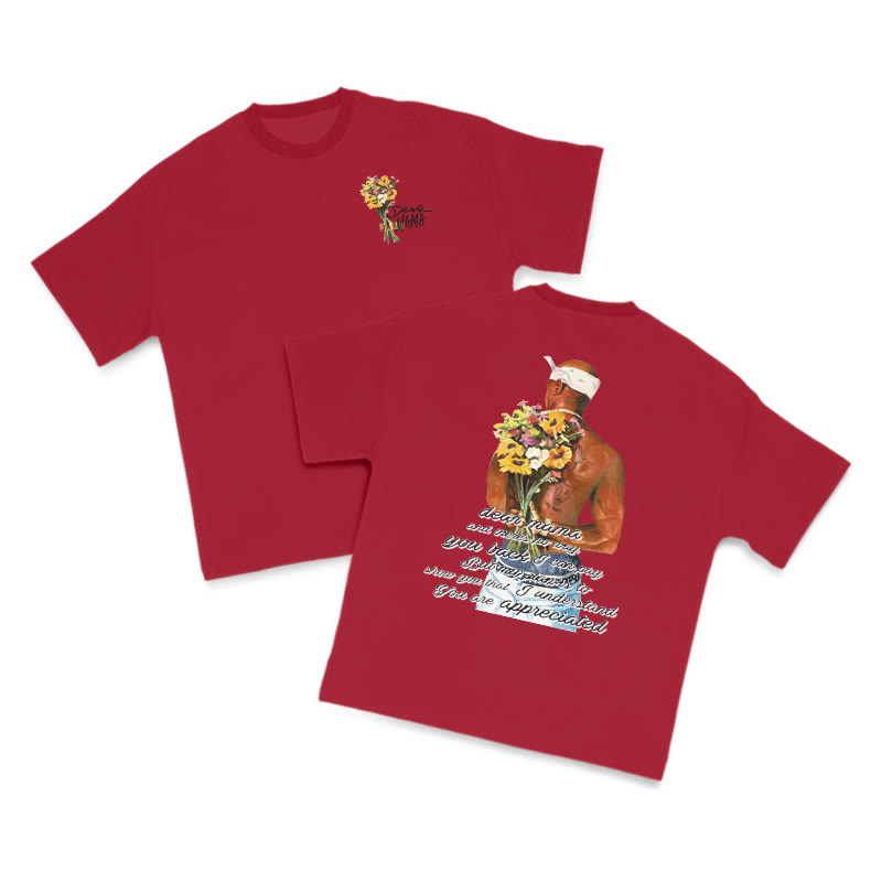 Dear Mama Homage Print T-shirt - Red - US16-18(2XL) - image 10