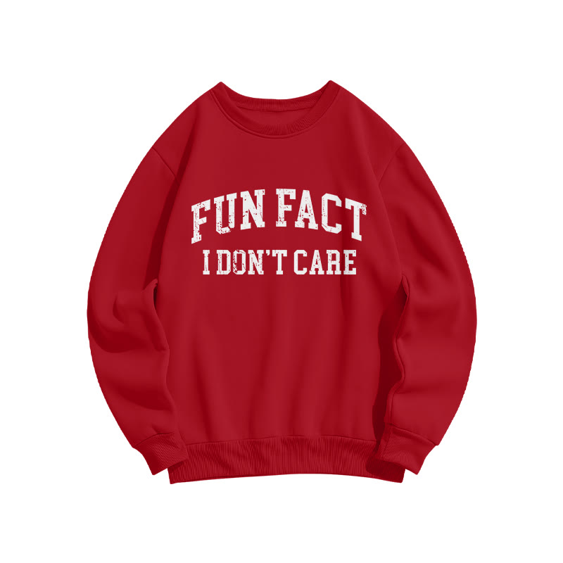 Fun Fact I Don't Care Print Sweatshirt - Red - US16-18(2XL) - image 7