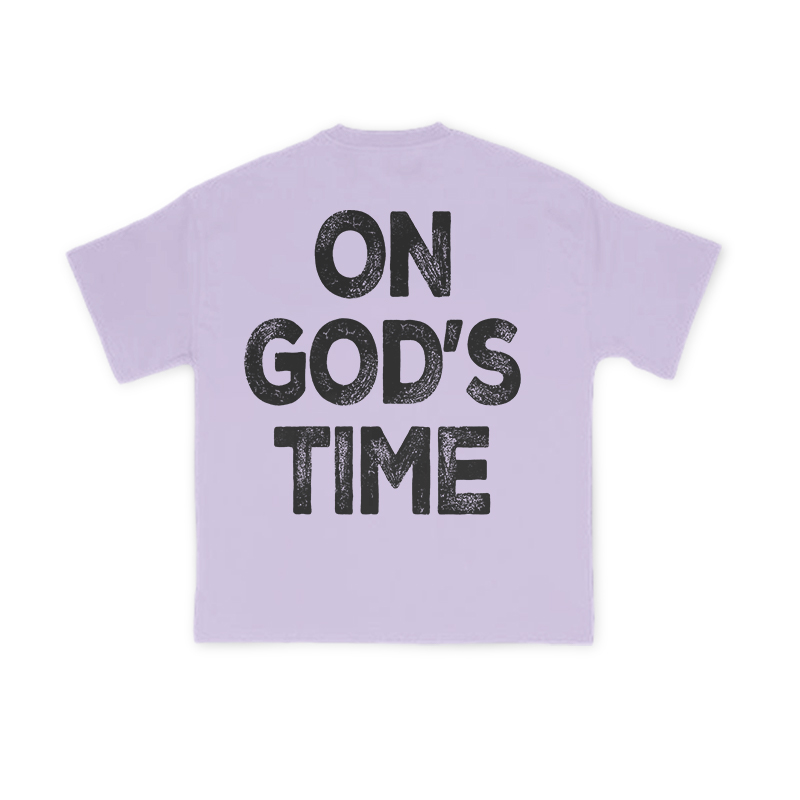On God's Time Print T-shirt - Purple - US16-18(2XL) - image 11