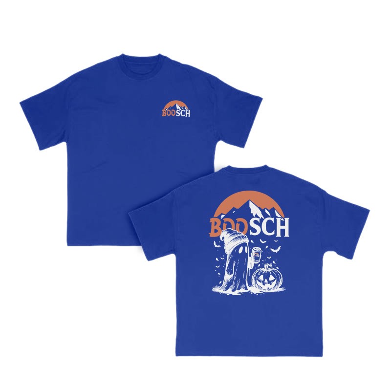 Unisex Funny Boosch Pumpkin Halloween Print T-shirt - Blue - US16-18(2XL) - image 9