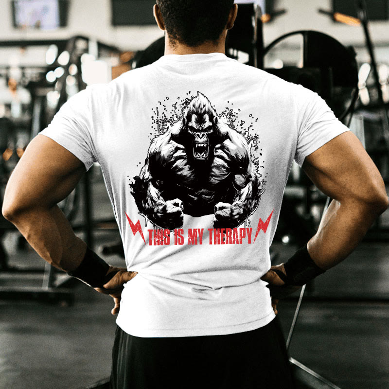 Gym 100% Cotton THIS IS MY THERAPY Print T-shirt - image 6