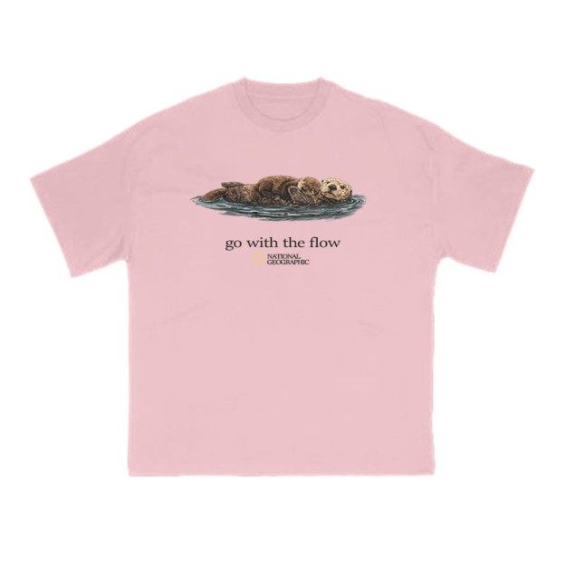 Go With The Flow Like A Sea Otter Print T-shirt - Pink - US16-18(2XL) - image 8