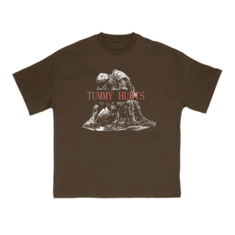 Tummy Hurts Print T-shirt - Coffee - US16-18(2XL) - image 6