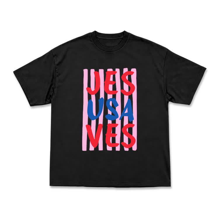 Art Inspired Stripe JESUSAVES Graphic T-Shirt - Black - US16-18(2XL) - image 4