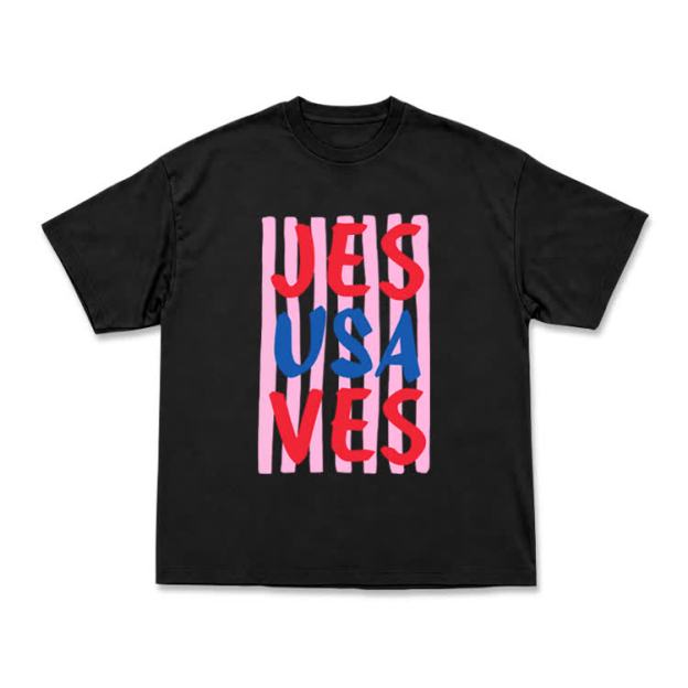 Art Inspired Stripe JESUSAVES Graphic T-Shirt - Black - US16-18(2XL) - image 4