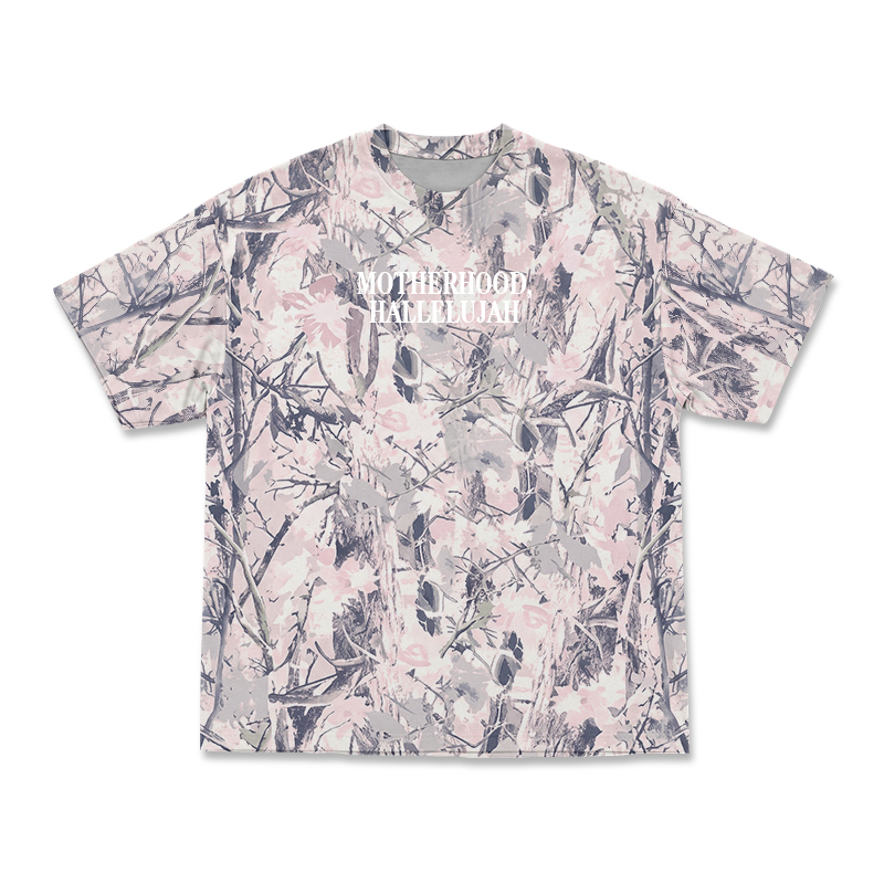 Vintage Camo MOTHERHOOD HALLELUJAH Print T-Shirt - Pink Camo - 3XL - image 16