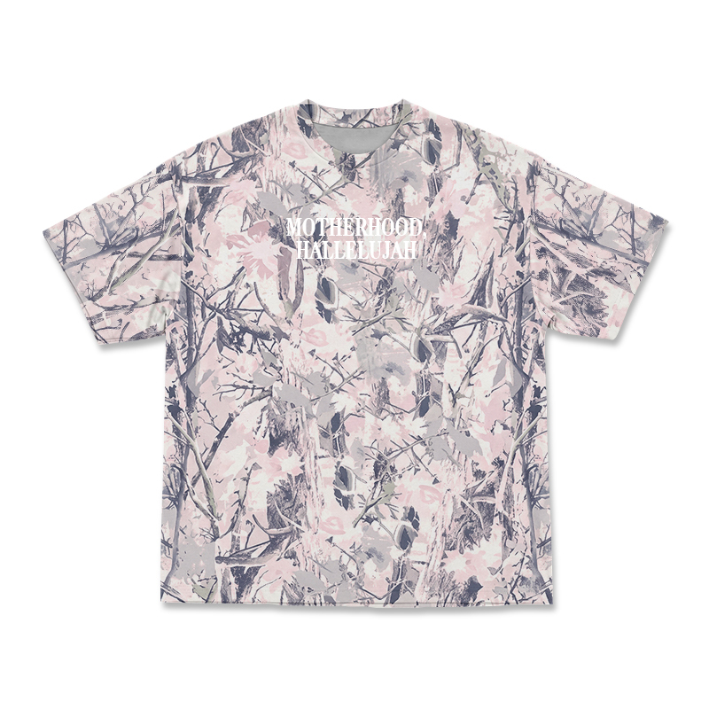 Vintage Camo MOTHERHOOD HALLELUJAH Print T-Shirt - Pink Camo - 3XL - image 16