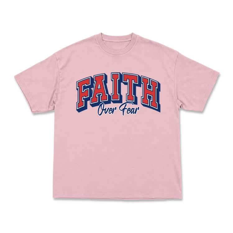 Vintage Faith Over Fear Classic T-Shirt - Pink - US16-18(2XL) - image 9