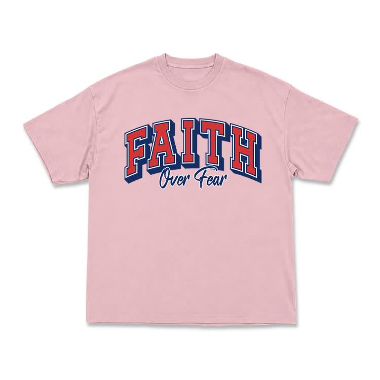 Vintage Faith Over Fear Classic T-Shirt - Pink - US16-18(2XL) - image 9
