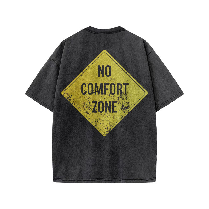 100% Cotton NO COMFORT ZONE Gym Print Acid Washed T-shirt - image 3