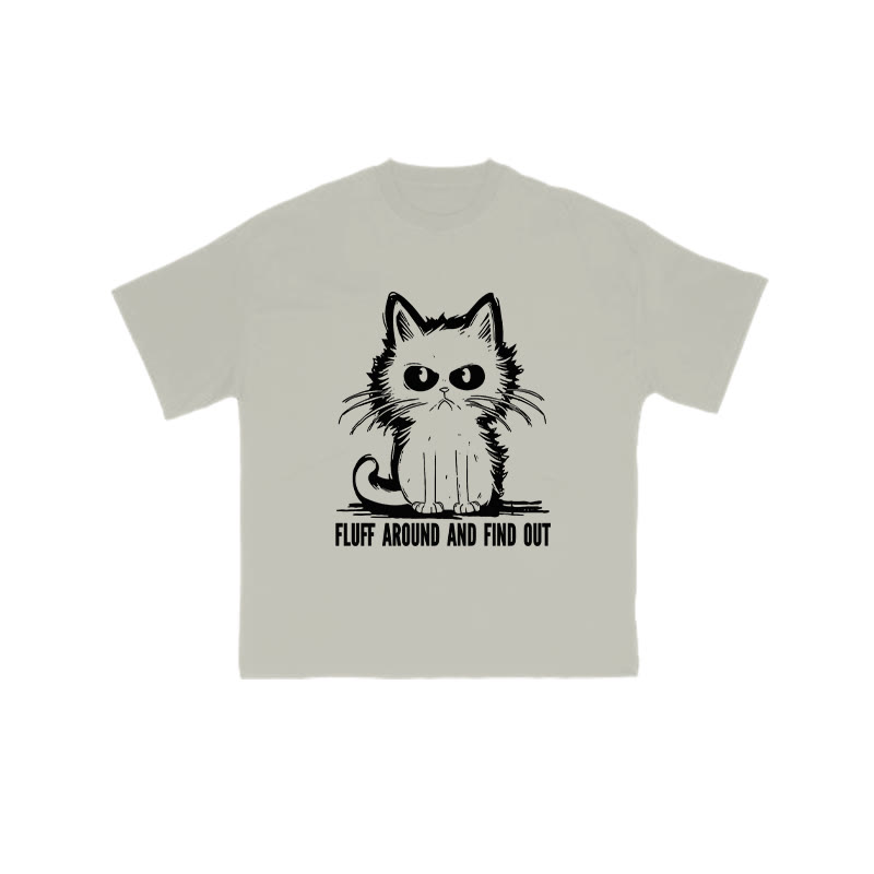 Fluff Around And Find Out Print T-shirt - Warm Grey - US16-18(2XL) - image 4