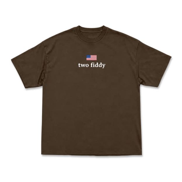Two Fiddy American Flag Graphic T-Shirt - Coffee - US16-18(2XL) - image 15