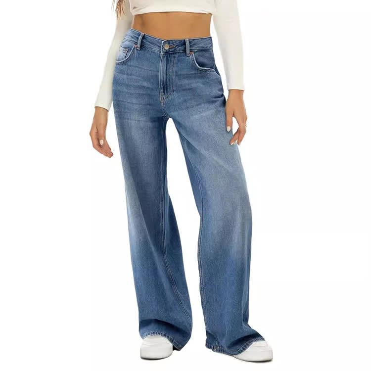 Women's Wide Leg Classic Jeans - Blue - XL - image 6
