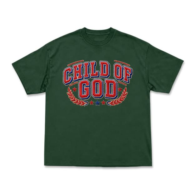 Child of God Varsity Crest T-Shirt - Green - US16-18(2XL) - image 8