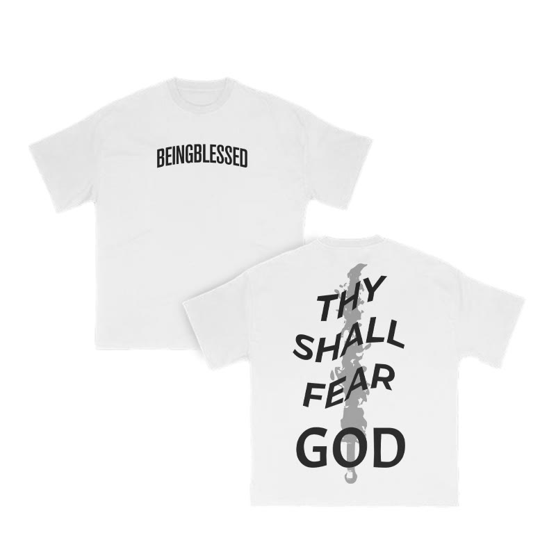 Unisex 100% Cotton Thy Shall Fear God Print T-shirt - image 7