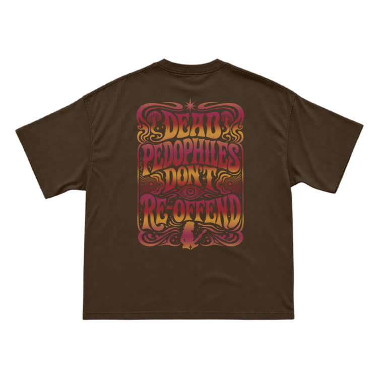 Vintage Psychedelic Back Graphic T-Shirt - Coffee - US16-18(2XL) - image 5