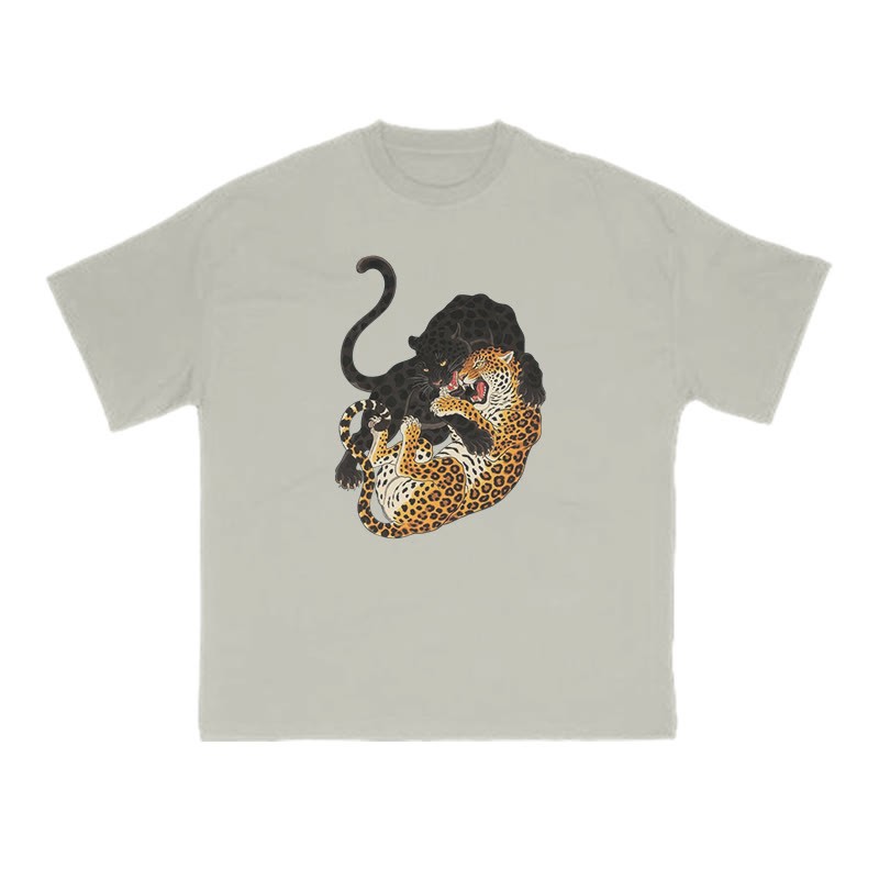 Panther Vs Leopard Print T-shirt - Warm Grey - US16-18(2XL) - image 5