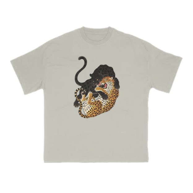 Panther Vs Leopard Print T-shirt - Warm Grey - US16-18(2XL) - image 5