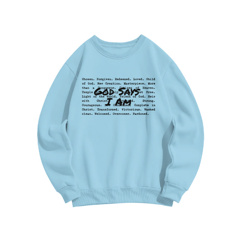 God Says I Am Forgiven Print Sweatshirt - Blue - US16-18(2XL) - image 7