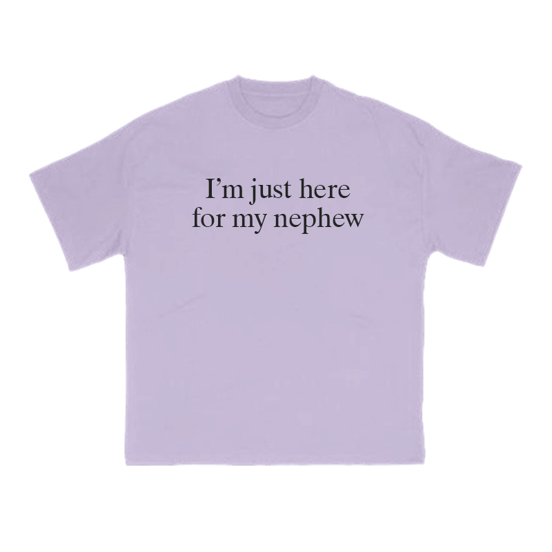 I’m Just Here For My Nephew Print T-shirt - Purple - US16-18(2XL) - image 7