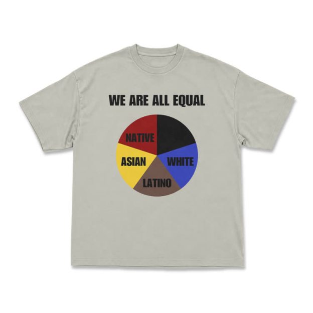 Casual We Are All Equal Graphic Crew Neck T Shirt - Warm Grey - US16-18(2XL) - image 13