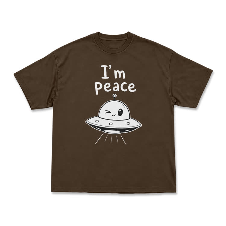 I'm Peace UFO Graphic T-Shirt - Coffee - US16-18(2XL) - image 14