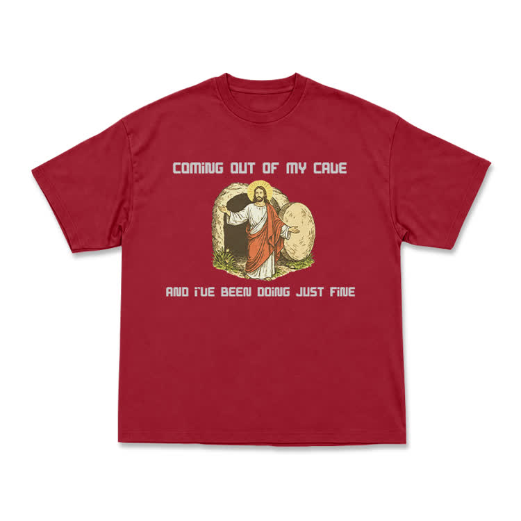 Faith Humorous Jesus Illustration Jersey T-Shirt - Red - US16-18(2XL) - image 13