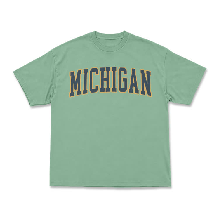 Classic Michigan Varsity Graphic T-Shirt - Light Green - US16-18(2XL) - image 12