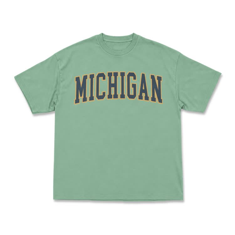 Classic Michigan Varsity Graphic T-Shirt - Light Green - US16-18(2XL) - image 12