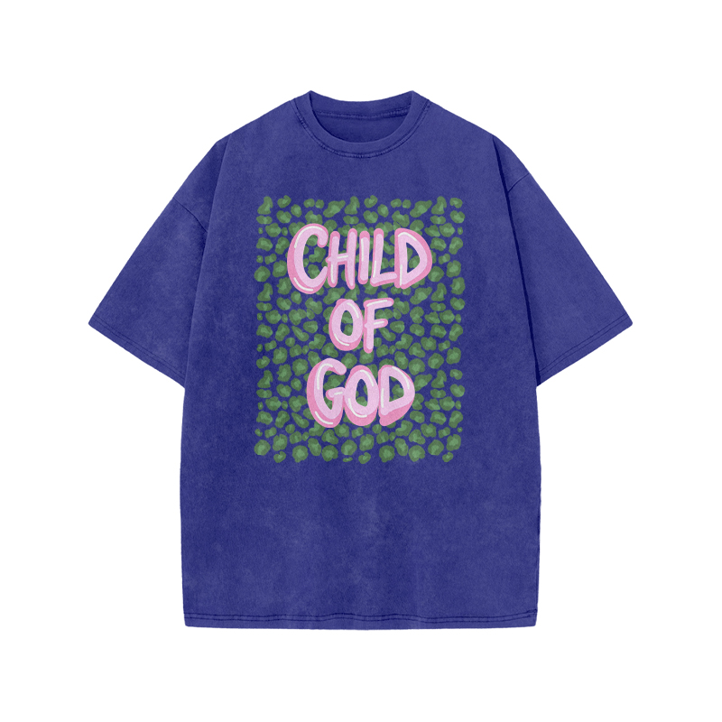 Child Of God Leopard Print Acid Washed T-shirt - Blue - US20-22(3XL) - image 9