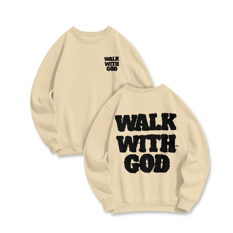 Unisex Walk With God Print Sweatshirt - Apricot - US16-18(2XL) - image 6