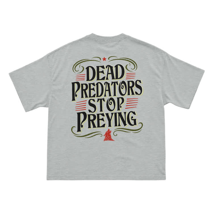 Vintage Dead Predators Stop Preying Back Graphic T-Shirt - Grey - US16-18(2XL) - image 14