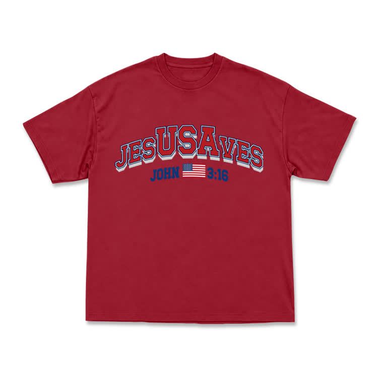 Everyday Vintage Jesusaves Graphic T-Shirt - Red - US16-18(2XL) - image 4