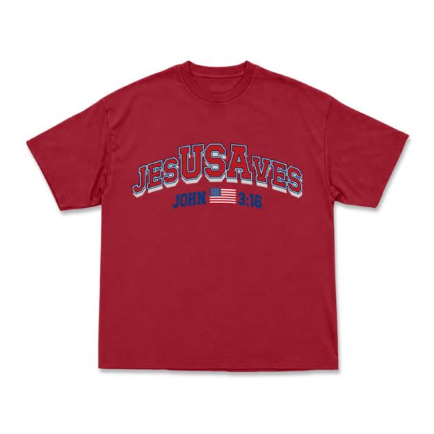 Everyday Vintage Jesusaves Graphic T-Shirt - Red - US16-18(2XL) - image 4