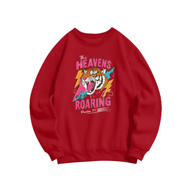 The Heavens Roaring Psalm 19:1 Print Sweatshirt - Red - US16-18(2XL) - image 7