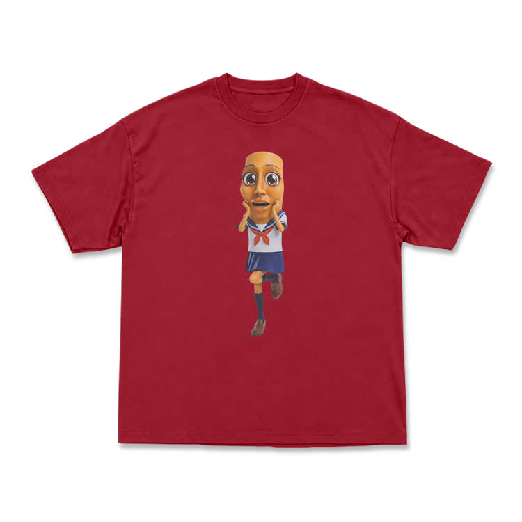 Casual Anime Cartoon Characters Graphic Crew Neck T-Shirt - Red - US16-18(2XL) - image 12