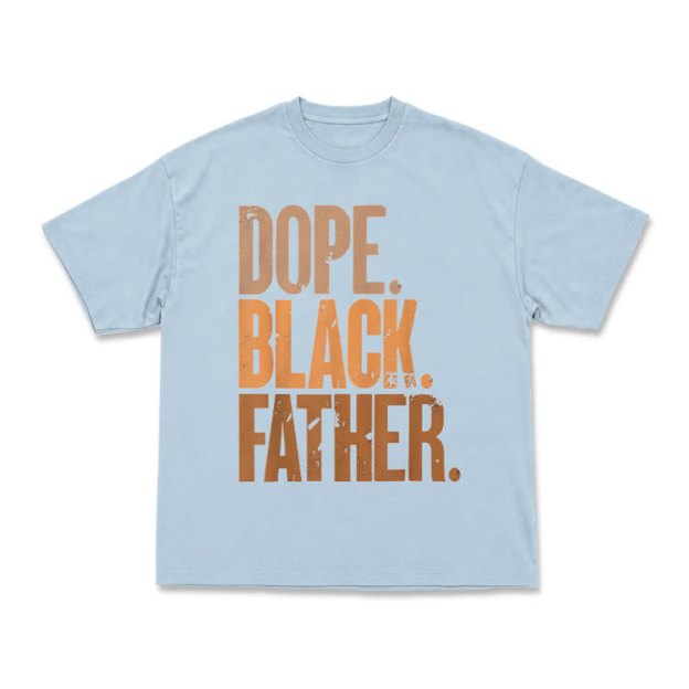 Vintage Dope Black Father Graphic Print T-shirt - Light Blue - US16-18(2XL) - image 10