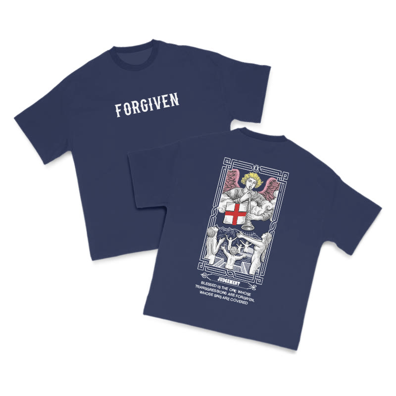 Tarot Judgement Forgiven Print T-shirt - Navy Blue - US16-18(2XL) - image 10