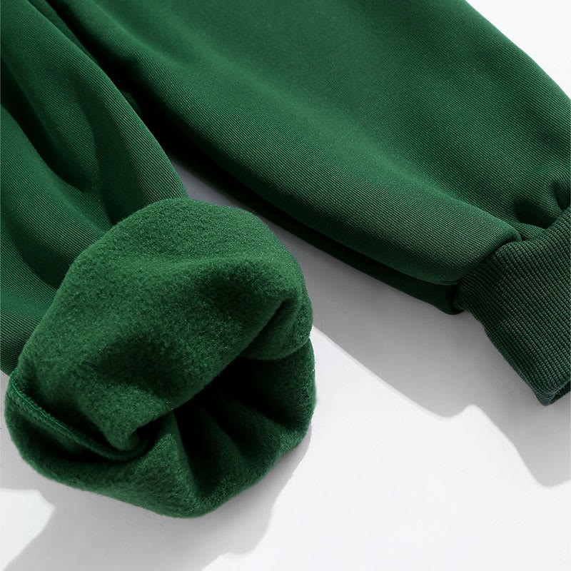 100% Cotton Solid Color Leggings Casual Fleece Sweatpants