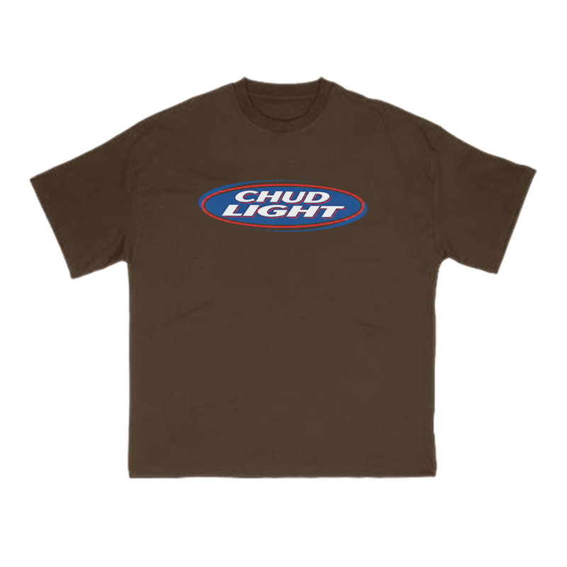 Retro Oval Badge Graphic Print T-Shirt - Coffee - US16-18(2XL) - image 6