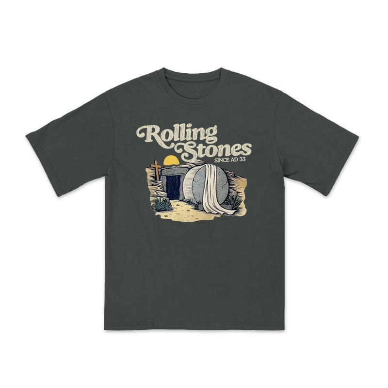 Unisex 100% Cotton Rolling Stones Cross Print T-shirt