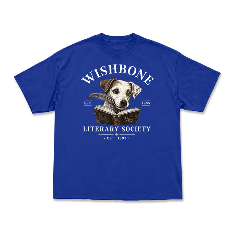 Wishbone Literary Society Vintage Dog Graphic T-Shirt - Blue - US16-18(2XL) - image 10