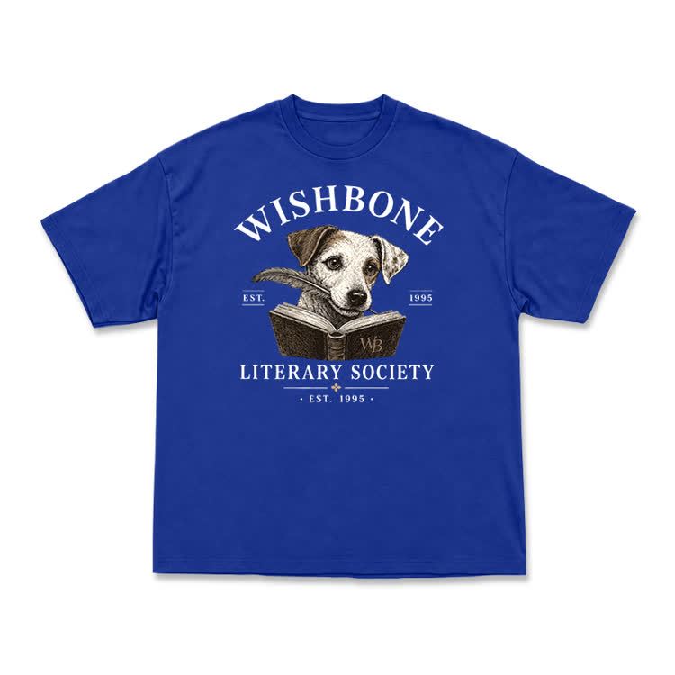 Wishbone Literary Society Vintage Dog Graphic T-Shirt - Blue - US16-18(2XL) - image 10