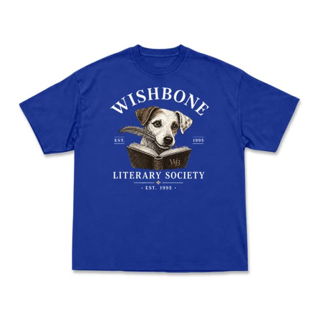 Wishbone Literary Society Vintage Dog Graphic T-Shirt - Blue - US16-18(2XL) - image 10