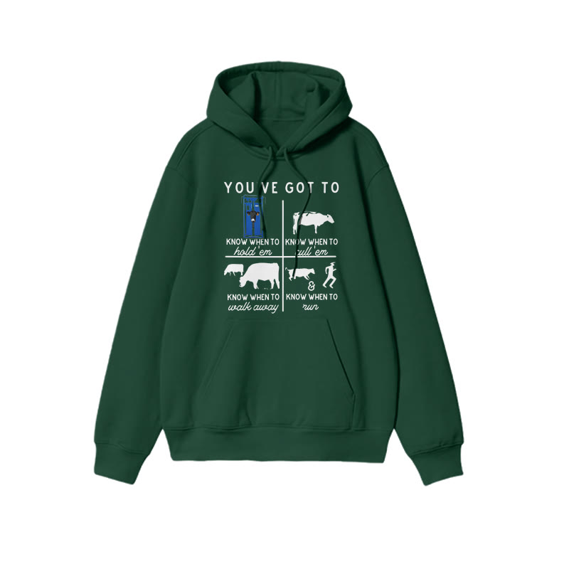 Now When To Run Cow Print Hoodie - Dark Green - US16-18(2XL) - image 6