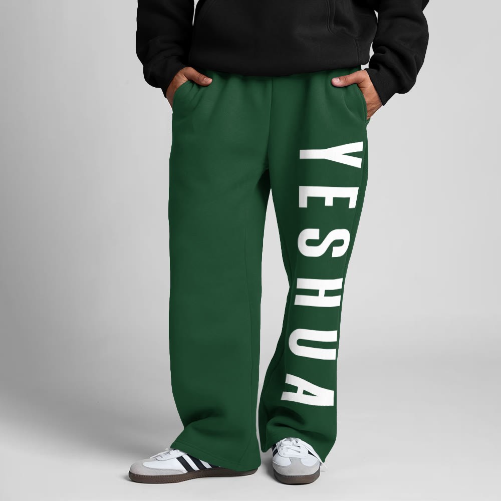 Yeshua Print Straight-leg Sweatpants - Green - 5XL - image 6