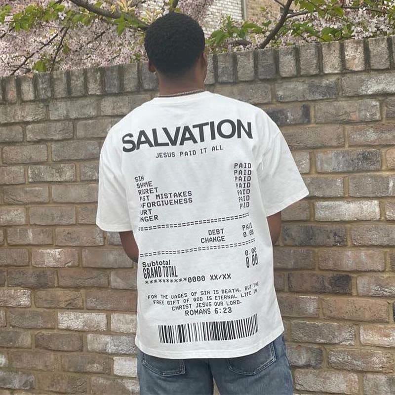 Jesus Paid It All Salvation Receipt Print T-shirt